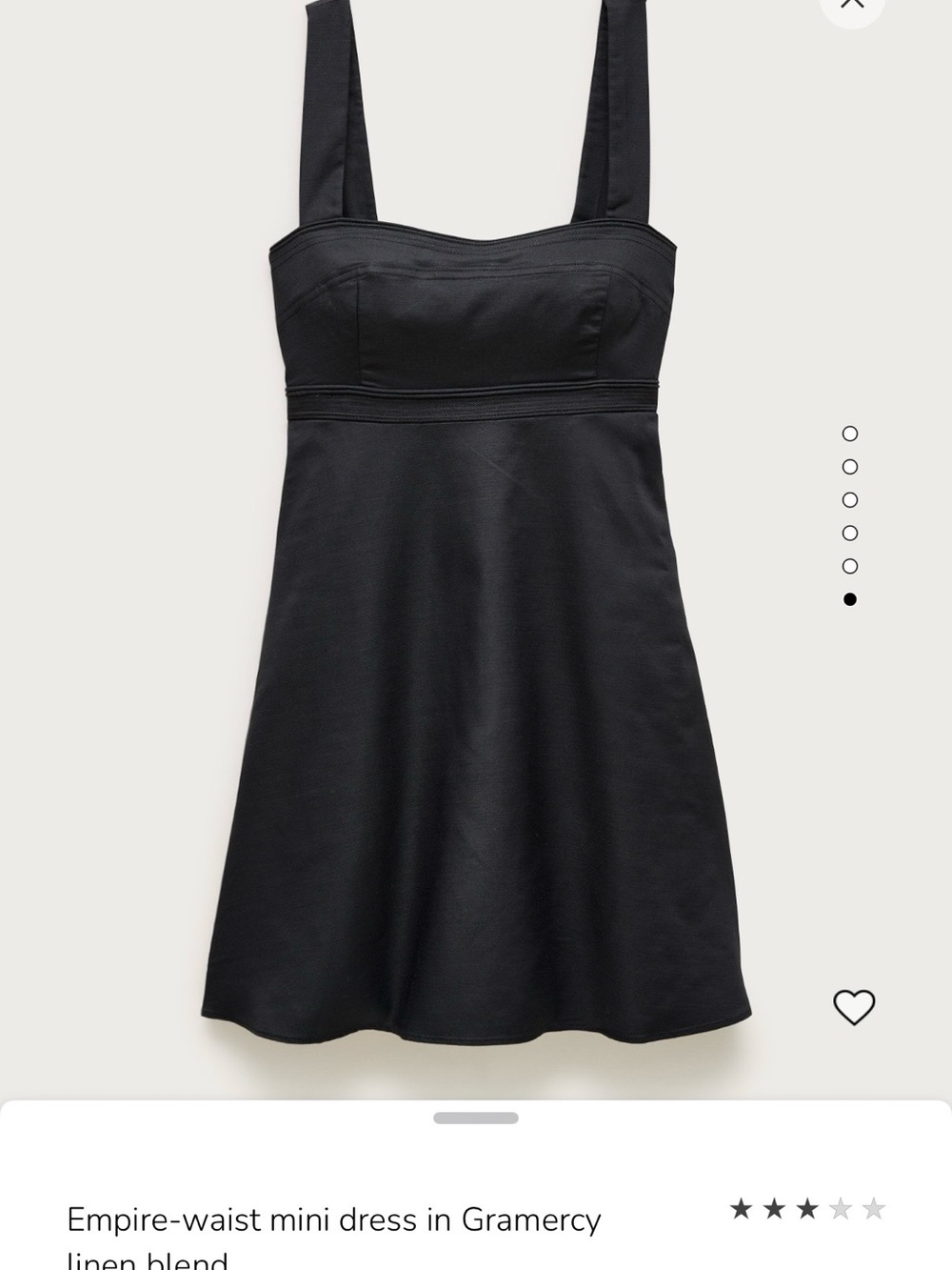 J. Crew Black Empire-Waist Mini Dress